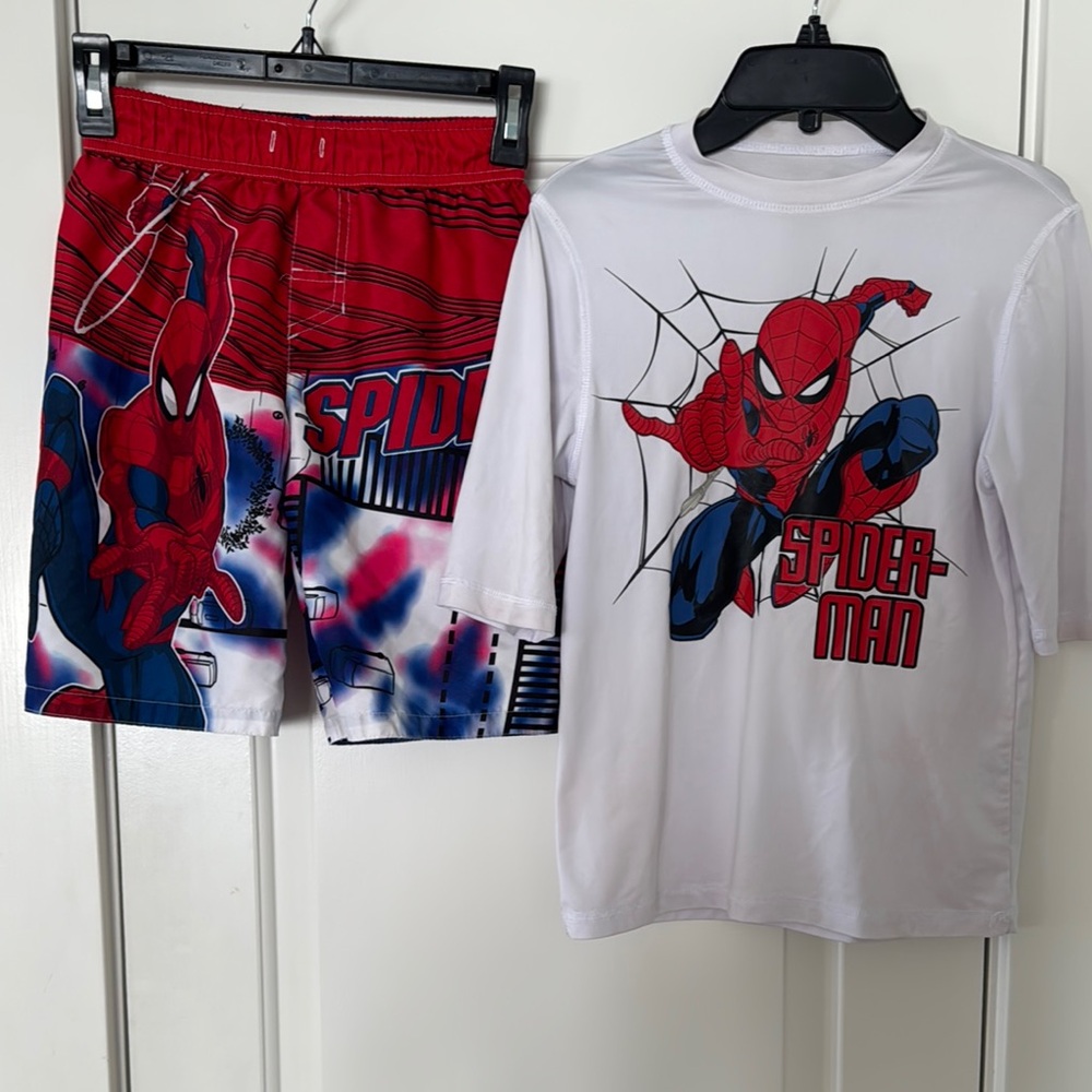 Boys Spider-Man Swim Set - Red, White and Blue Size Medium 10/12